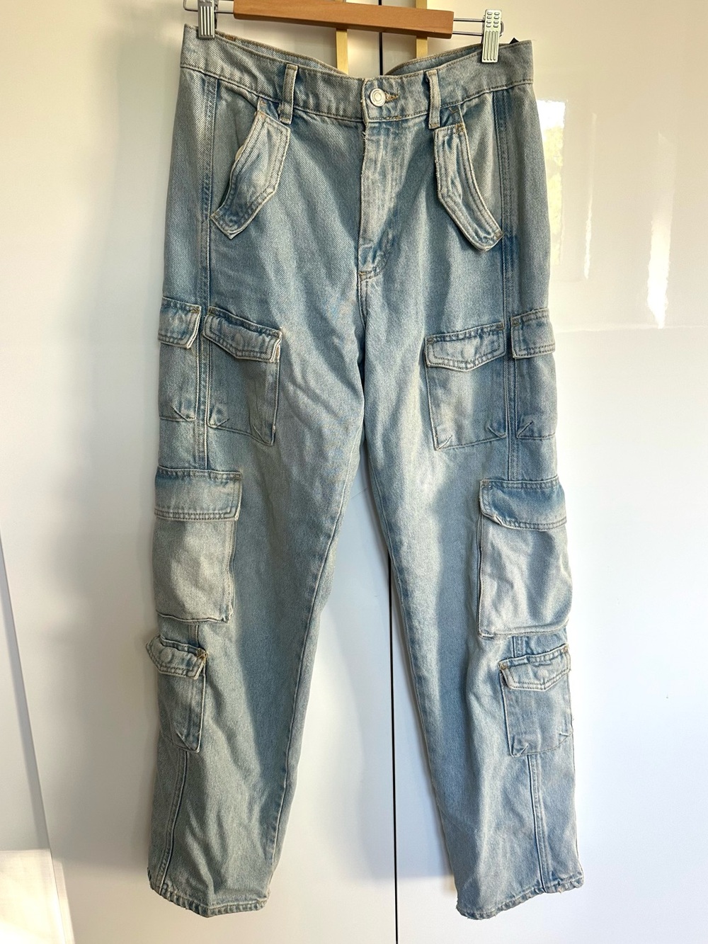 Zara Cargo Jeans Utility Pocket Baggy Denim small